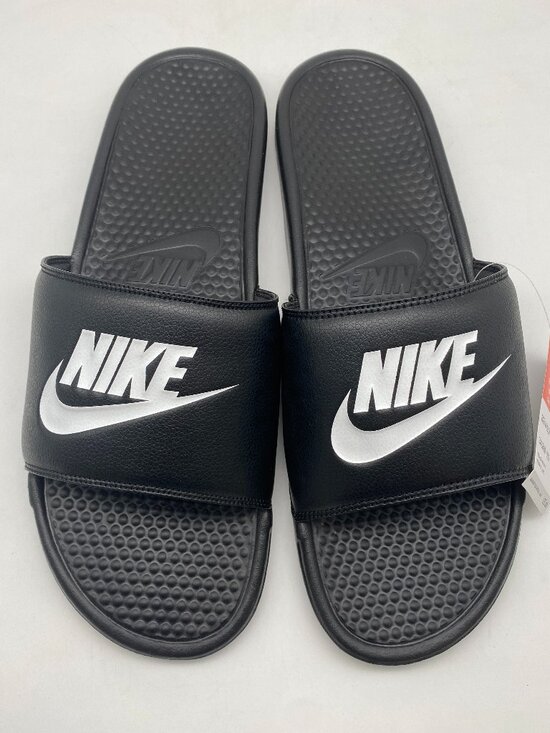 NIKE BENASSI JDI SLIDE BLACK/WHITE #343880 090 US MEN SIZE 16 AND 18